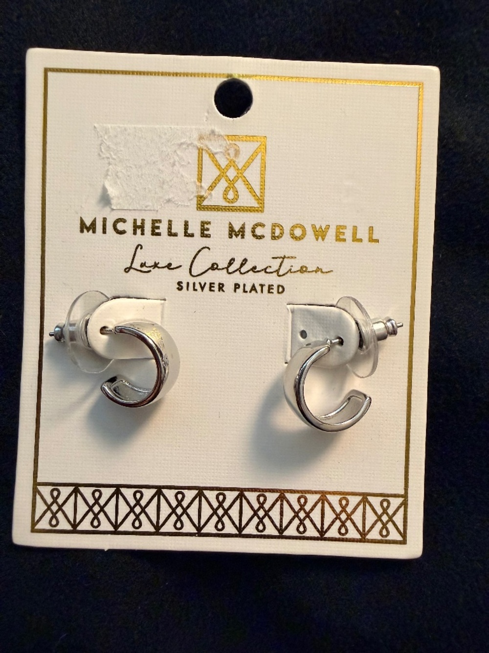 NWT Luxe Collection Mini Silver Plate hoop earrings